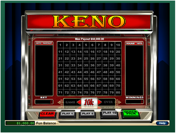 Fair Go Casino - Keno game play