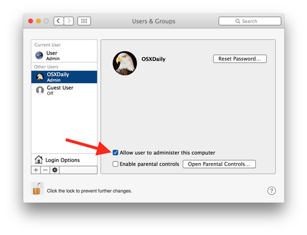 Changing user name in MAC
