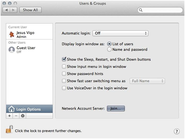 Users and Groups Mac